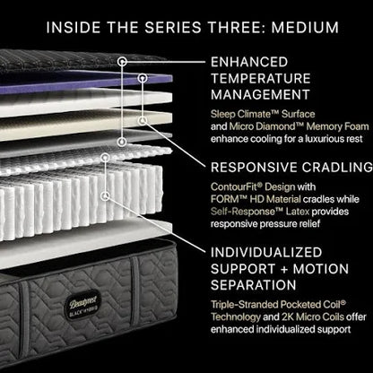 Beautyrest Black Hybrid- Series 3 Plush Smooth Top